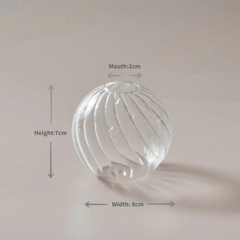Clear Ribbed Glass Vase