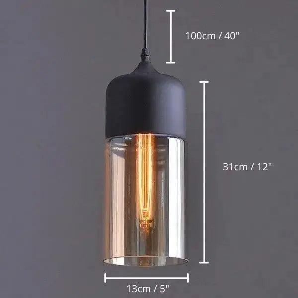 Black Glass Pendant Light