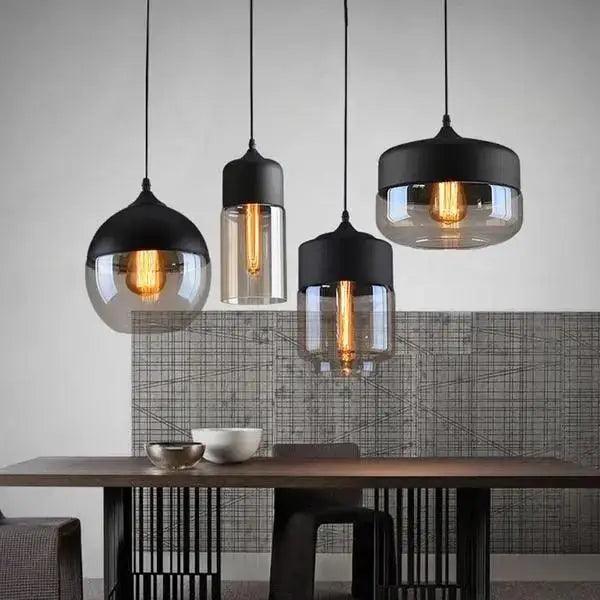 Black Glass Pendant Light