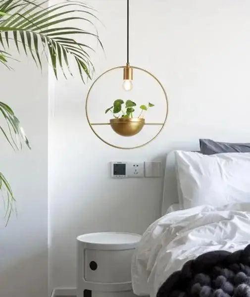 Gold Planter Pendant Light