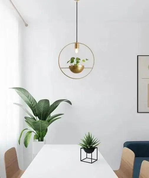Gold Planter Pendant Light