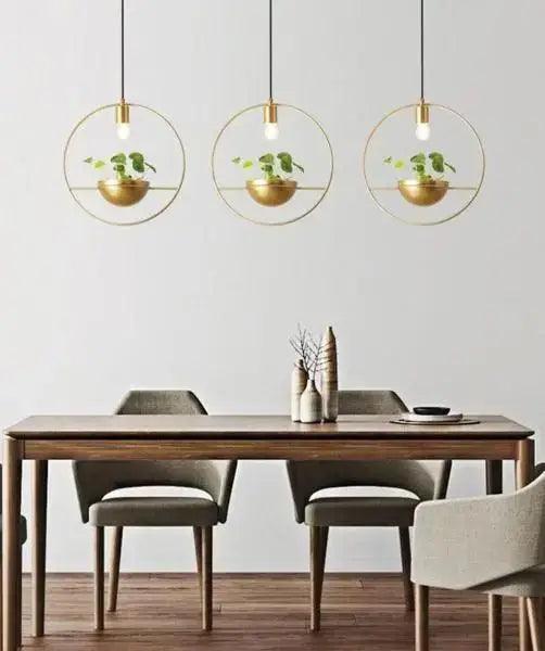 Gold Planter Pendant Light