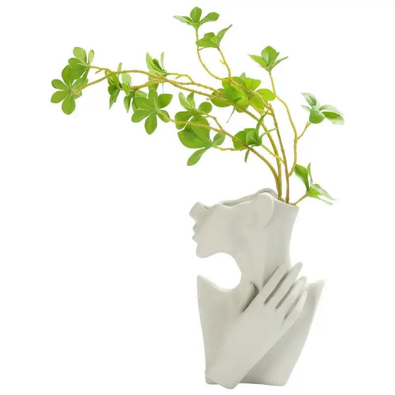 White Ceramic Head Vase