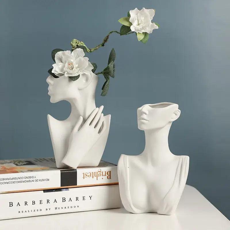 White Ceramic Head Vase