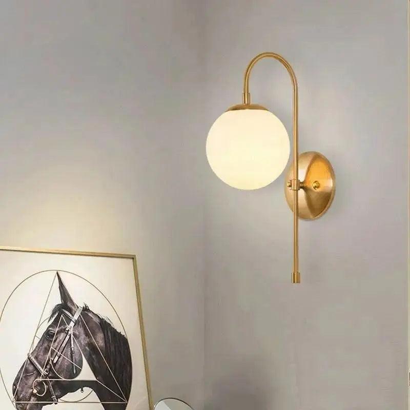 Gold Frosted Globe Nordic Wall Sconce