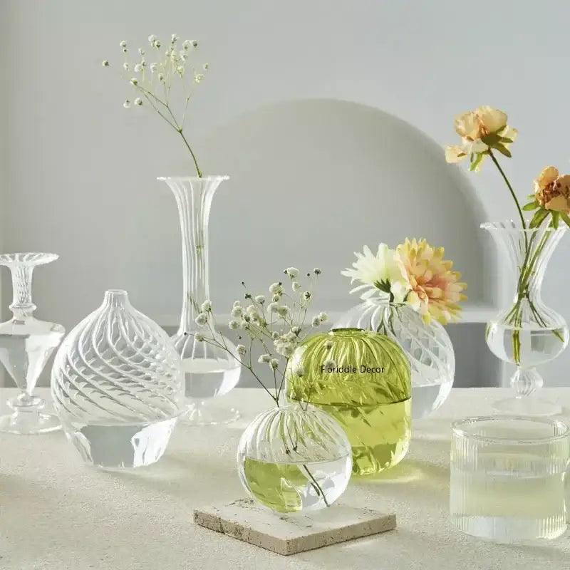 Transparent Glass Vase Set