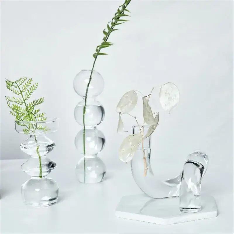 Transparent Glass Vase Set