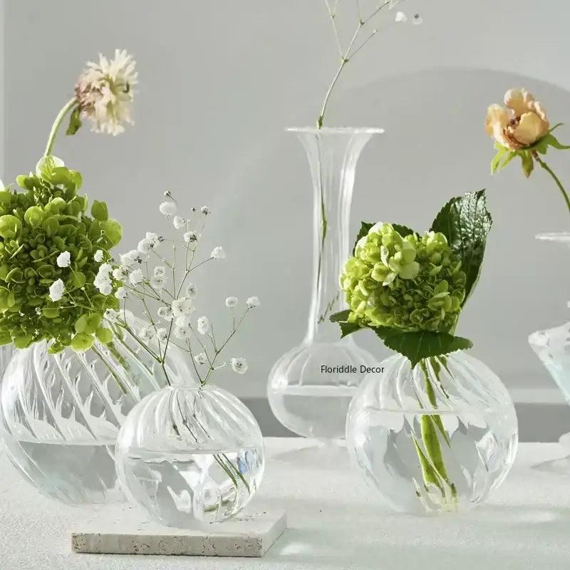 Transparent Glass Vase Set