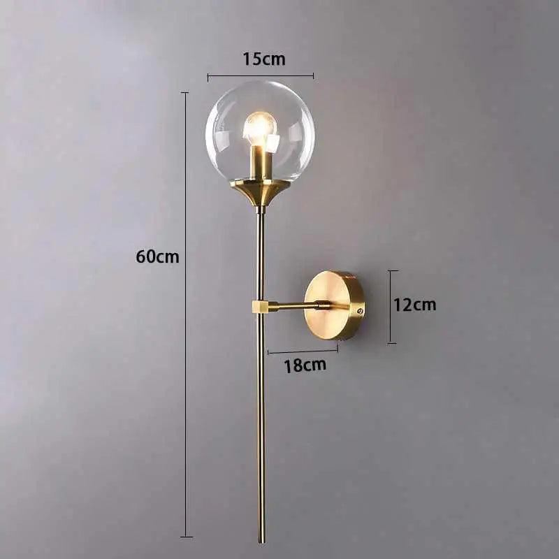 Brass Amber Glass Sconce