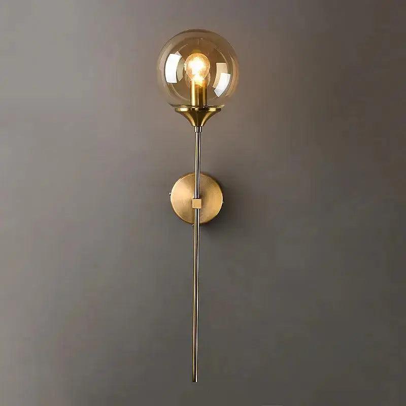 Brass Amber Glass Sconce