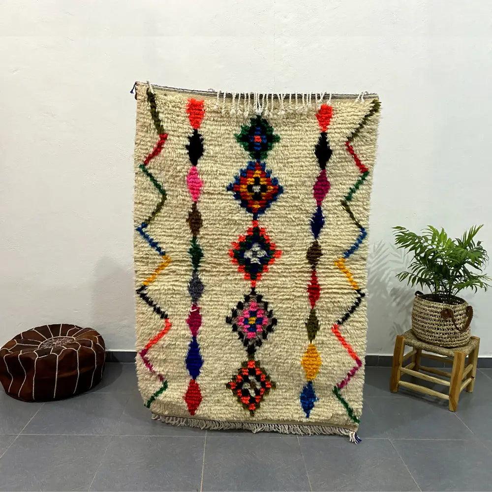 Cream Geometric Moroccan Rug