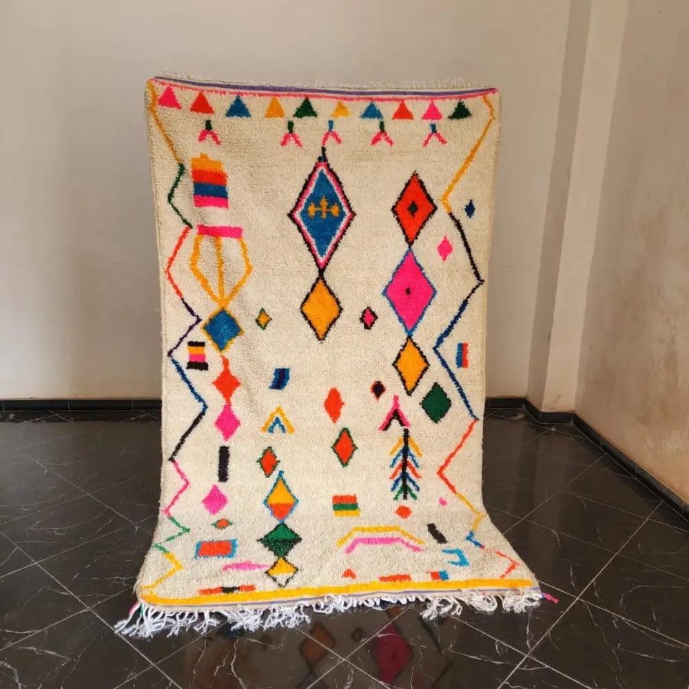 Bohemian Cream Geometric Moroccan Rug
