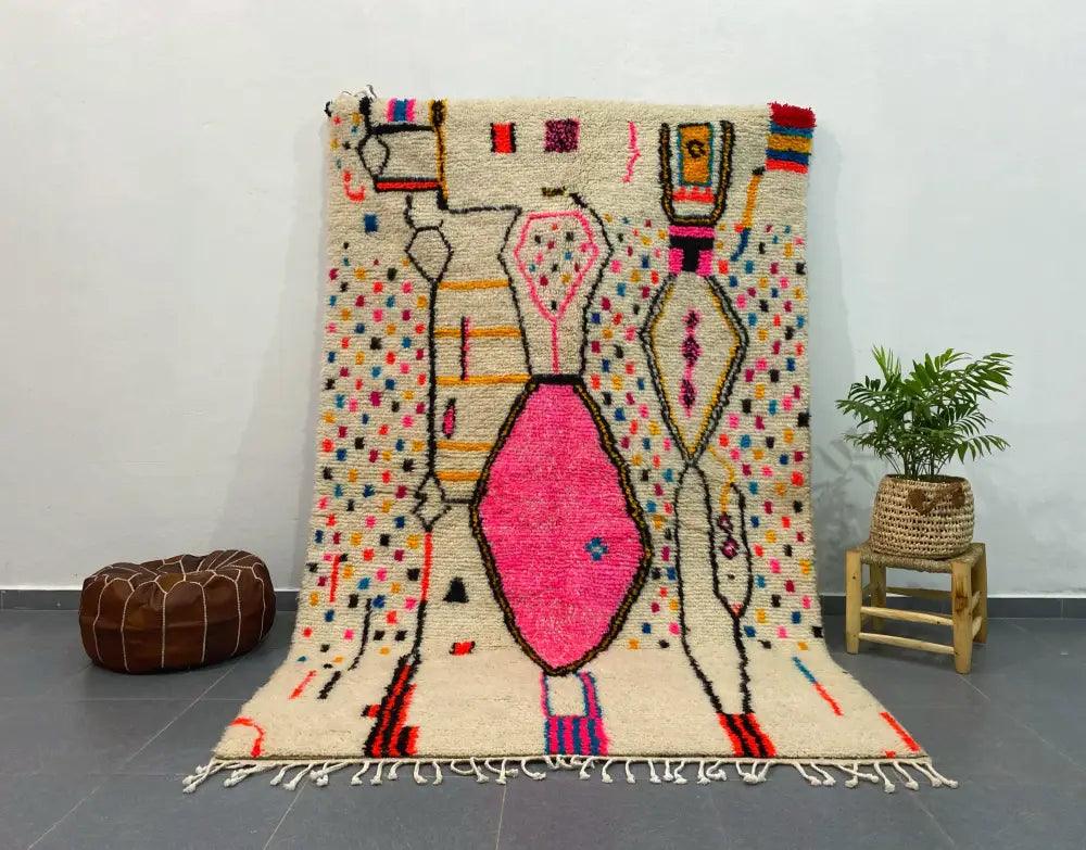 Cream Geometric Moroccan Rug