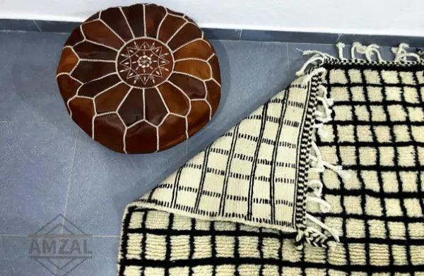 Black Grid Moroccan Rug