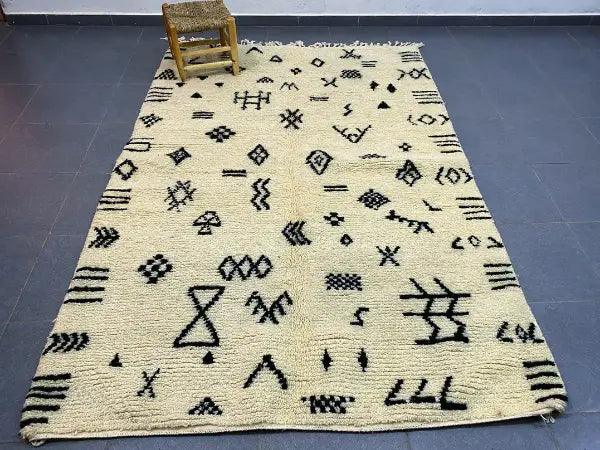 Cream Black Moroccan Carpet