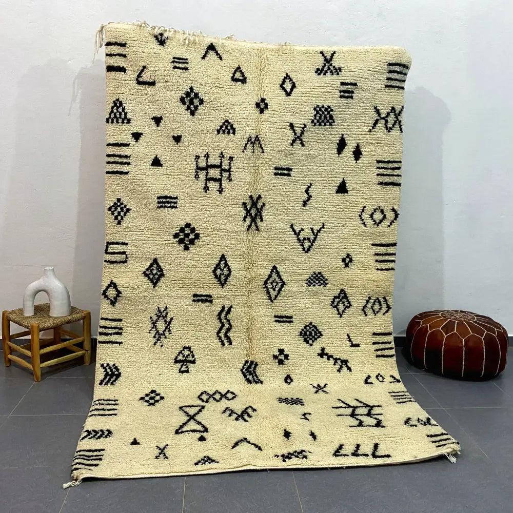 Cream Black Moroccan Carpet