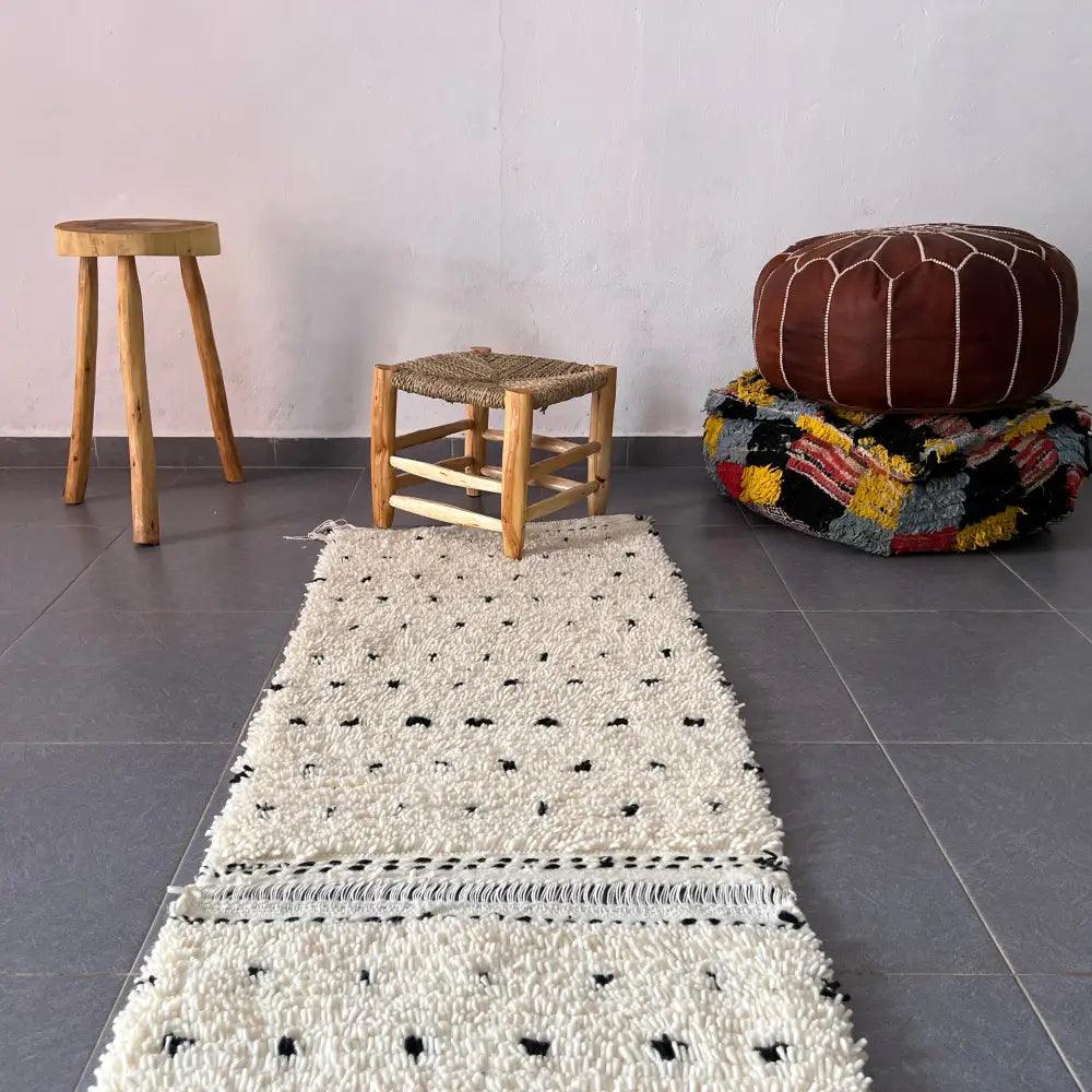 Off-White Wool Moroccan Rug