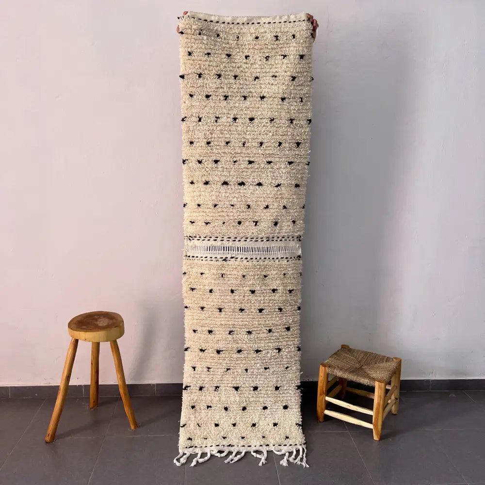 Off-White Wool Moroccan Rug