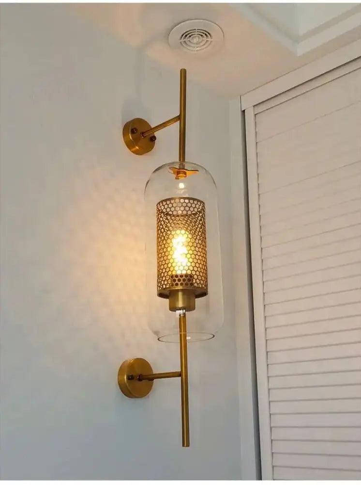 Amber Glass Brass Sconce