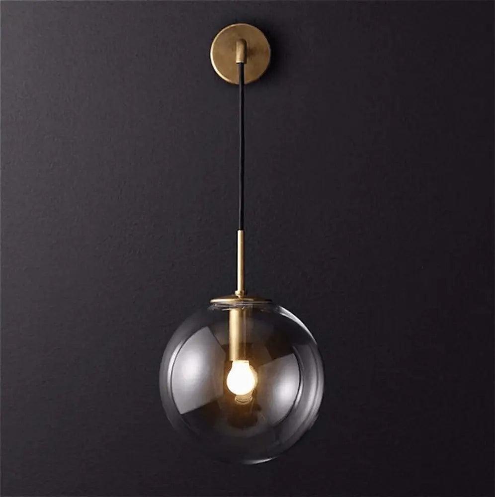 Brass Globe Wall Sconce