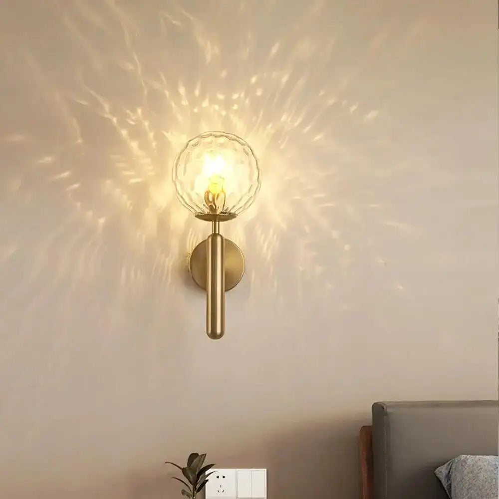 Gold Frosted Globe Sconce