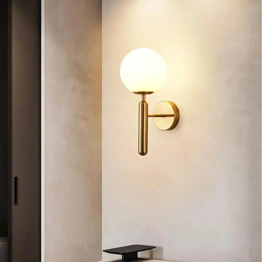 Gold Frosted Globe Sconce