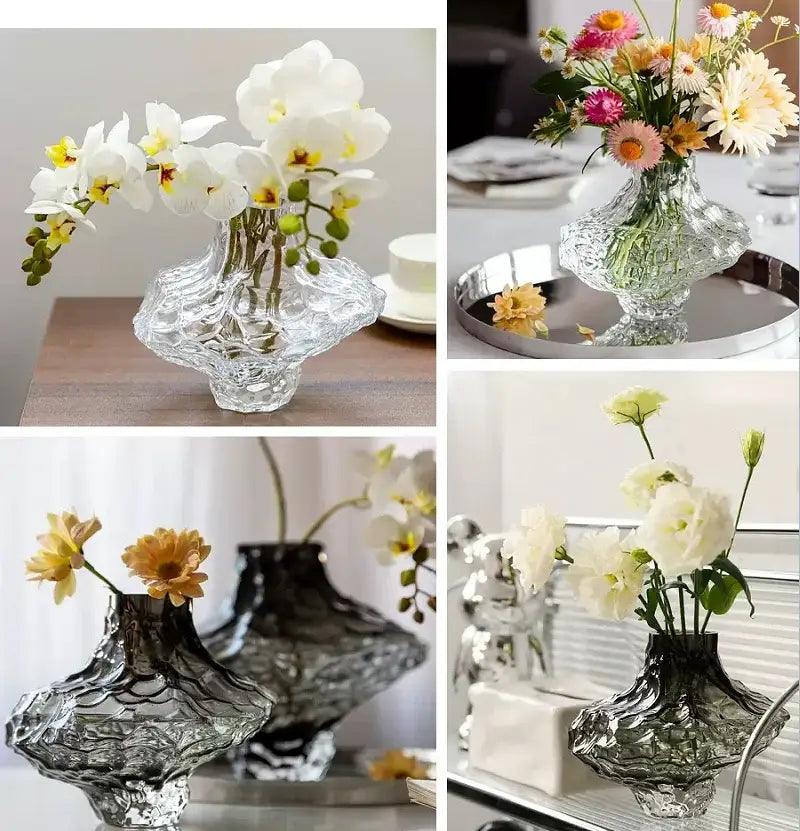 Gray Frosted Glass Vase