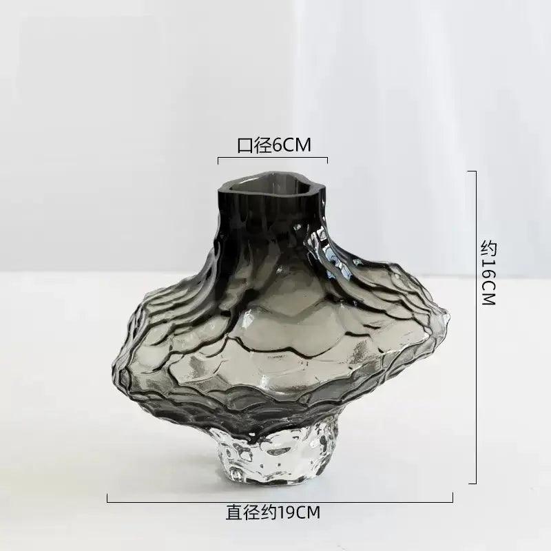Gray Frosted Glass Vase