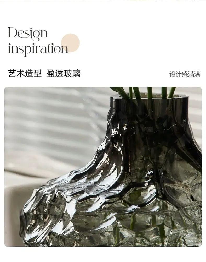Gray Frosted Glass Vase