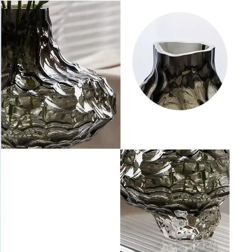 Gray Frosted Glass Vase