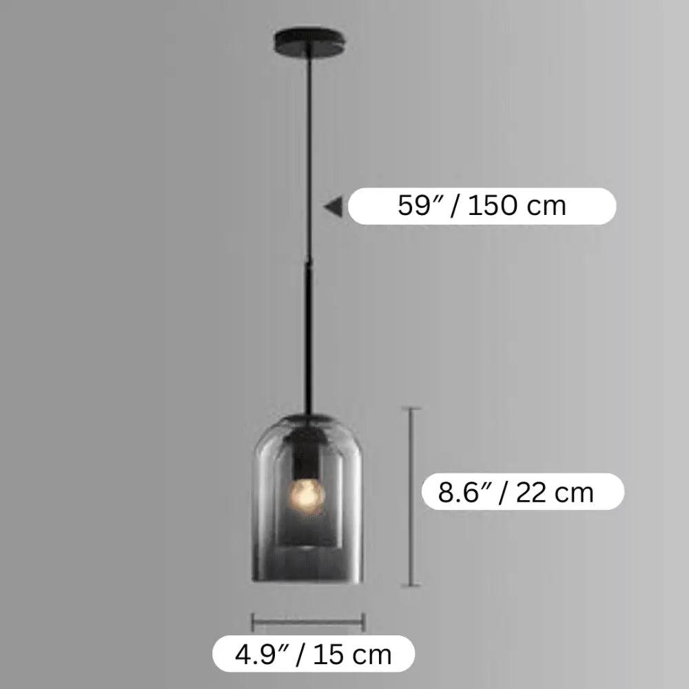 Black Glass Dome Pendant