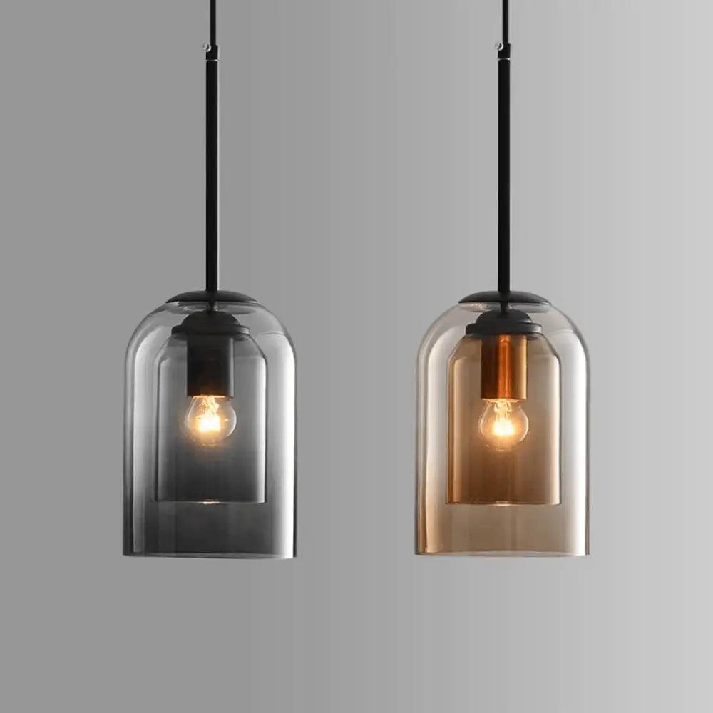 Black Glass Dome Pendant