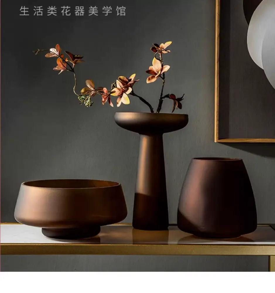 Bronze Frosted Glass Vase