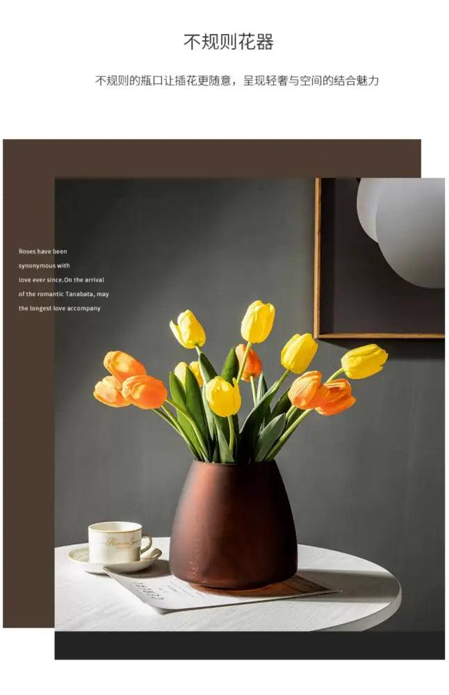 Bronze Frosted Glass Vase