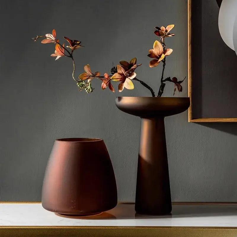 Bronze Frosted Glass Vase