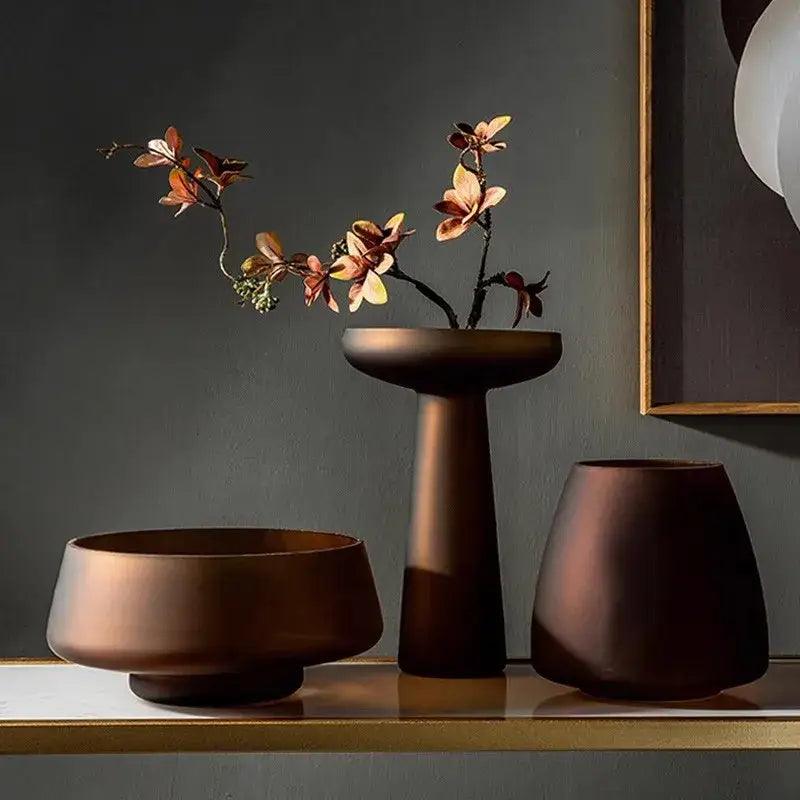 Bronze Frosted Glass Vase