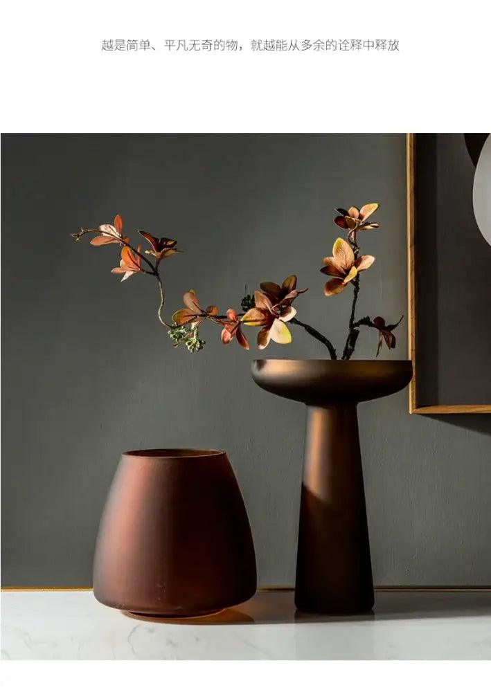 Bronze Frosted Glass Vase