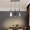Black White Gray Pendant Light - 3 Heads - Classic / White Light Bulb
