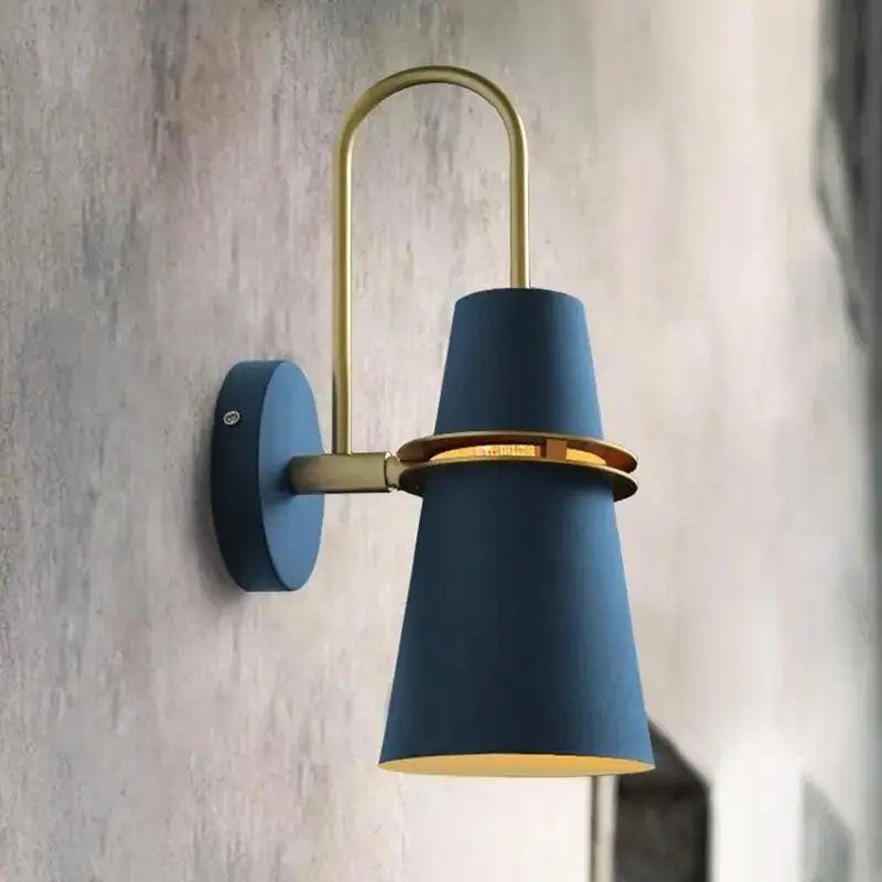 Blue Brass Conical Sconce