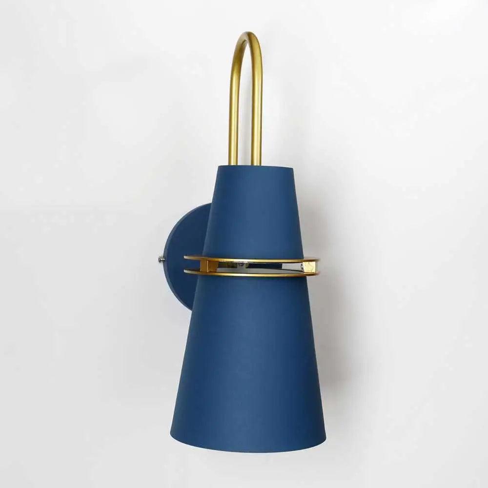 Blue Brass Conical Sconce