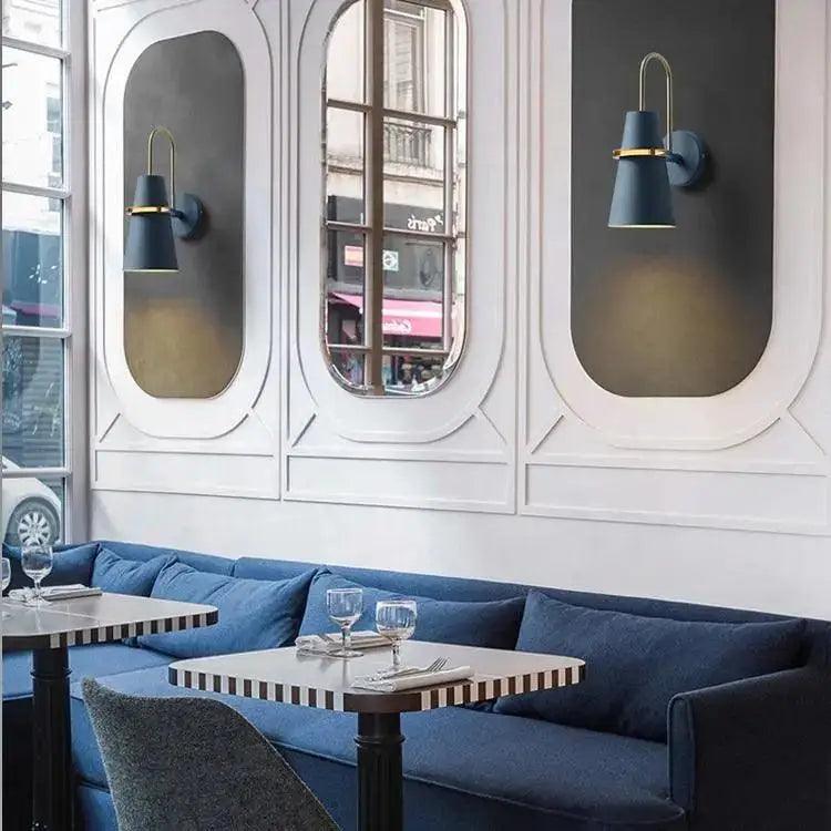 Blue Brass Conical Sconce