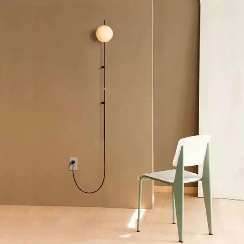 White Globe Wall Sconce