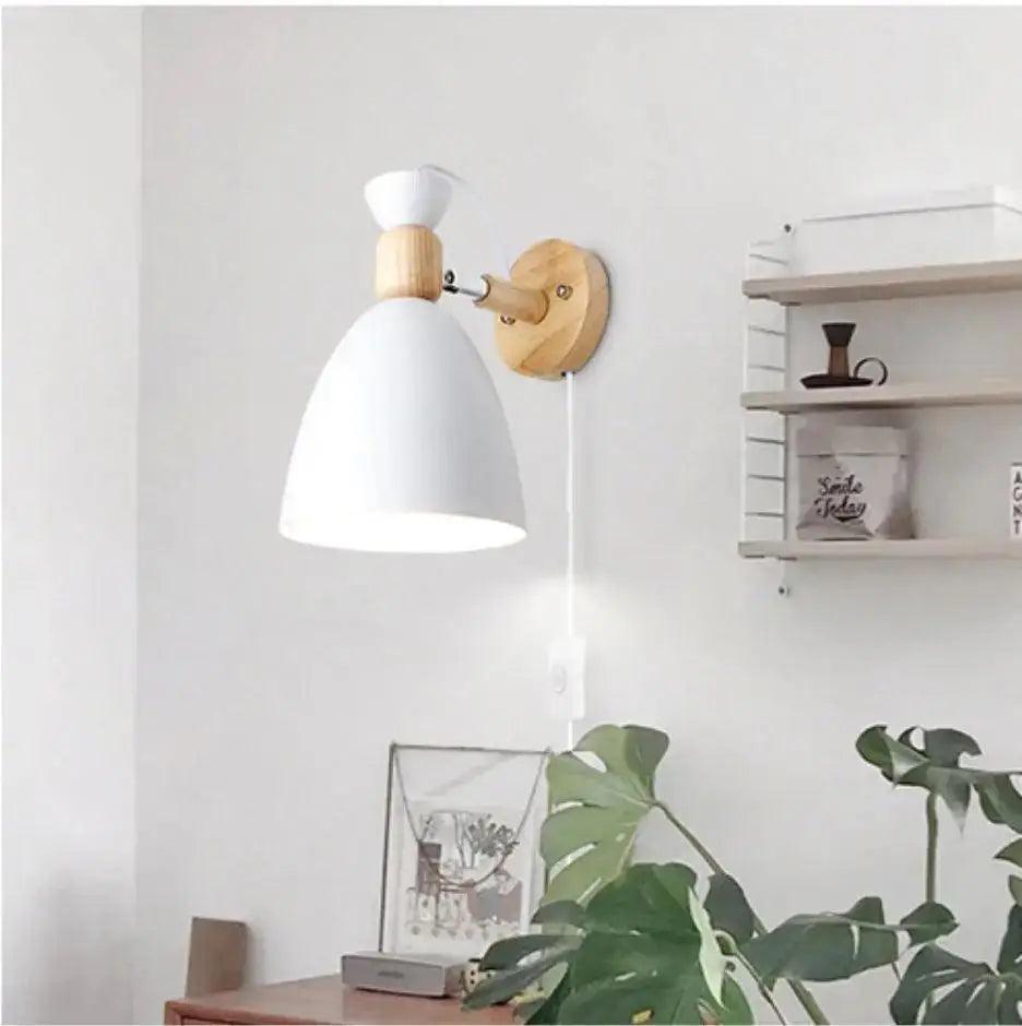 White Plug-In Wall Sconce