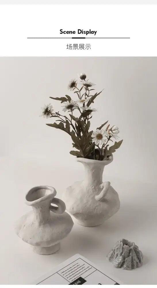 White Ceramic Flower Pots