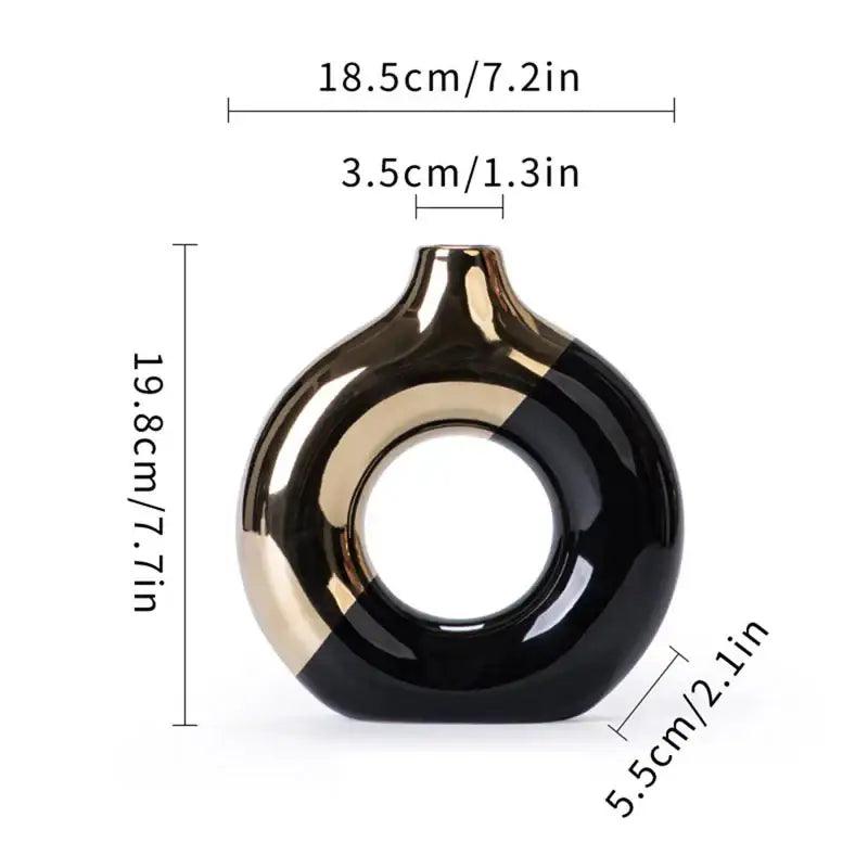 Black Gold Circle Vase