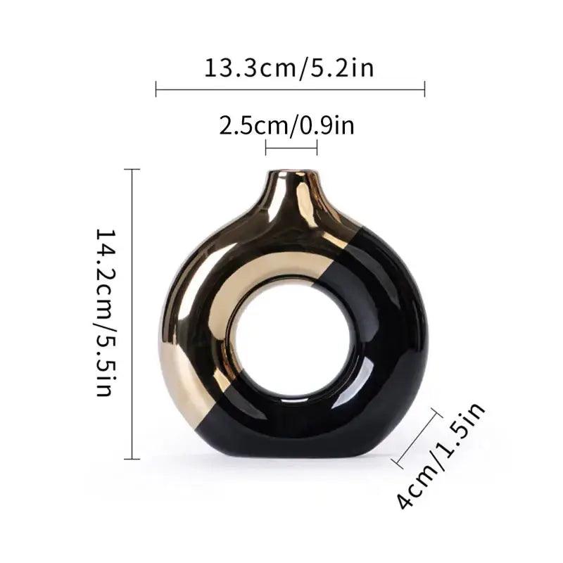 Black Gold Circle Vase