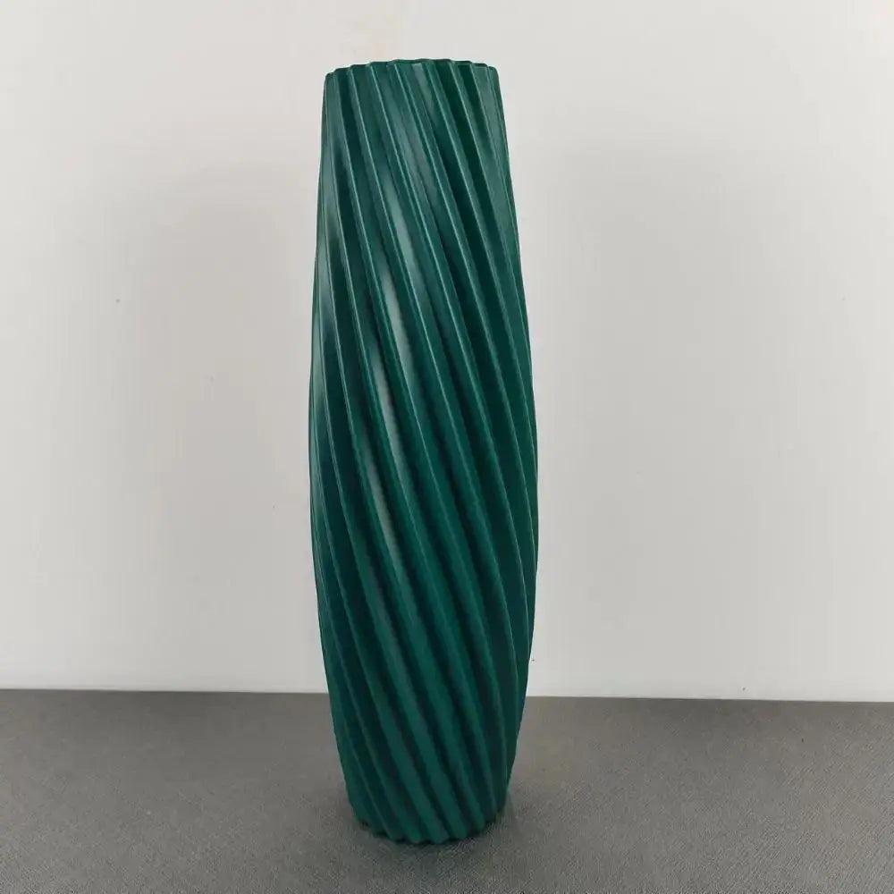 Multicolor Ribbed Plastic Vase