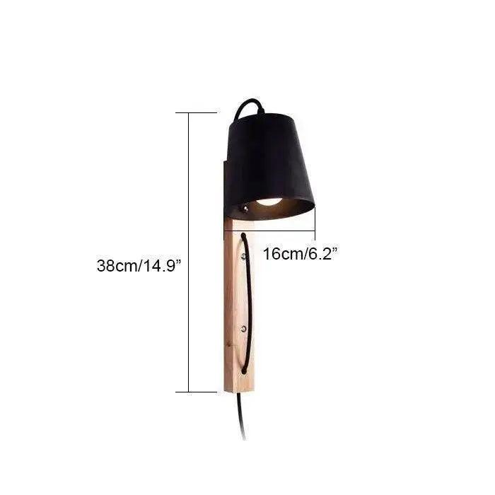 Black Wood Plug Sconce