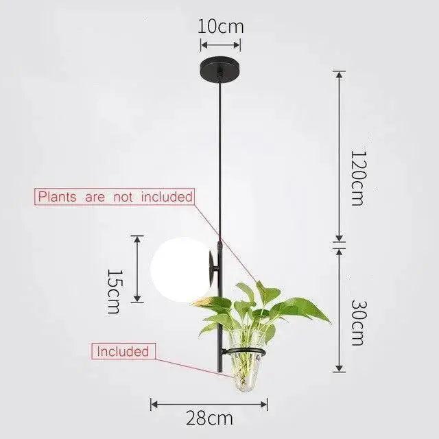 Black Glass Planter Pendant