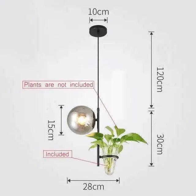 Black Glass Planter Pendant